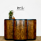 Refinished Art Deco Burl Walnut and Black Sideboard, drinks cabinet, 1930s, buffet