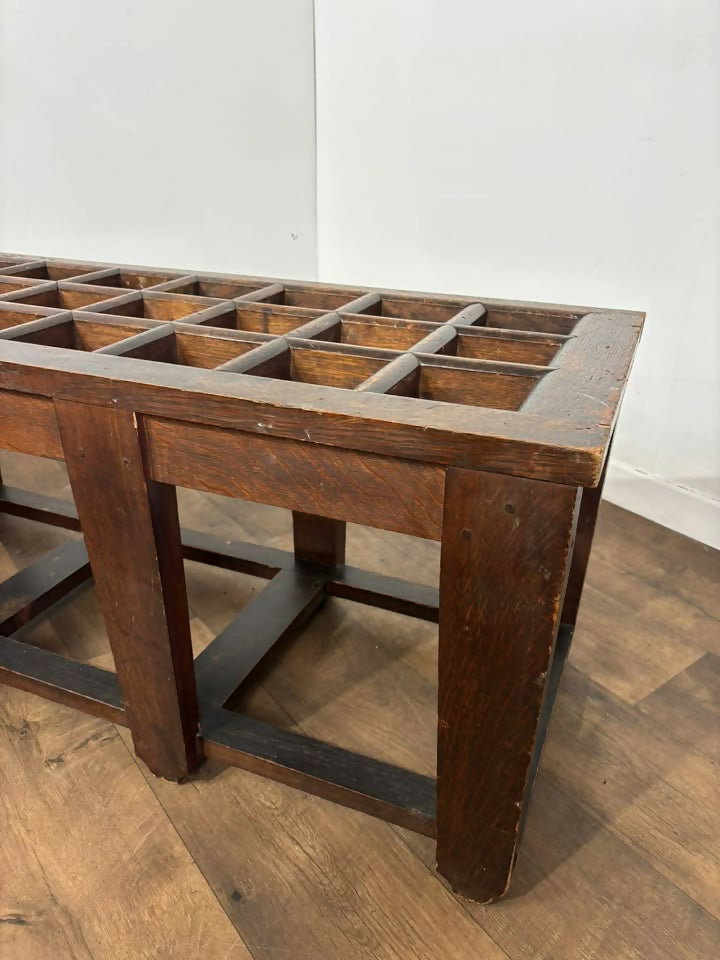 Edwardian Oak Luggage Stand / Hall Bench