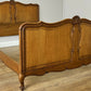 Bed Vintage French Louis XVI Oak Double Bed Frame Carved Headboard LOT 6373