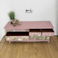 Refinished Stag Minstrel Captains Chest Of Drawers In Dusky Pink With Floral Design, large drawers, sideboard