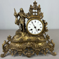 Mantel Clock Antique French Japy Frères Gilt Bronze Figure Clock LOT 3602