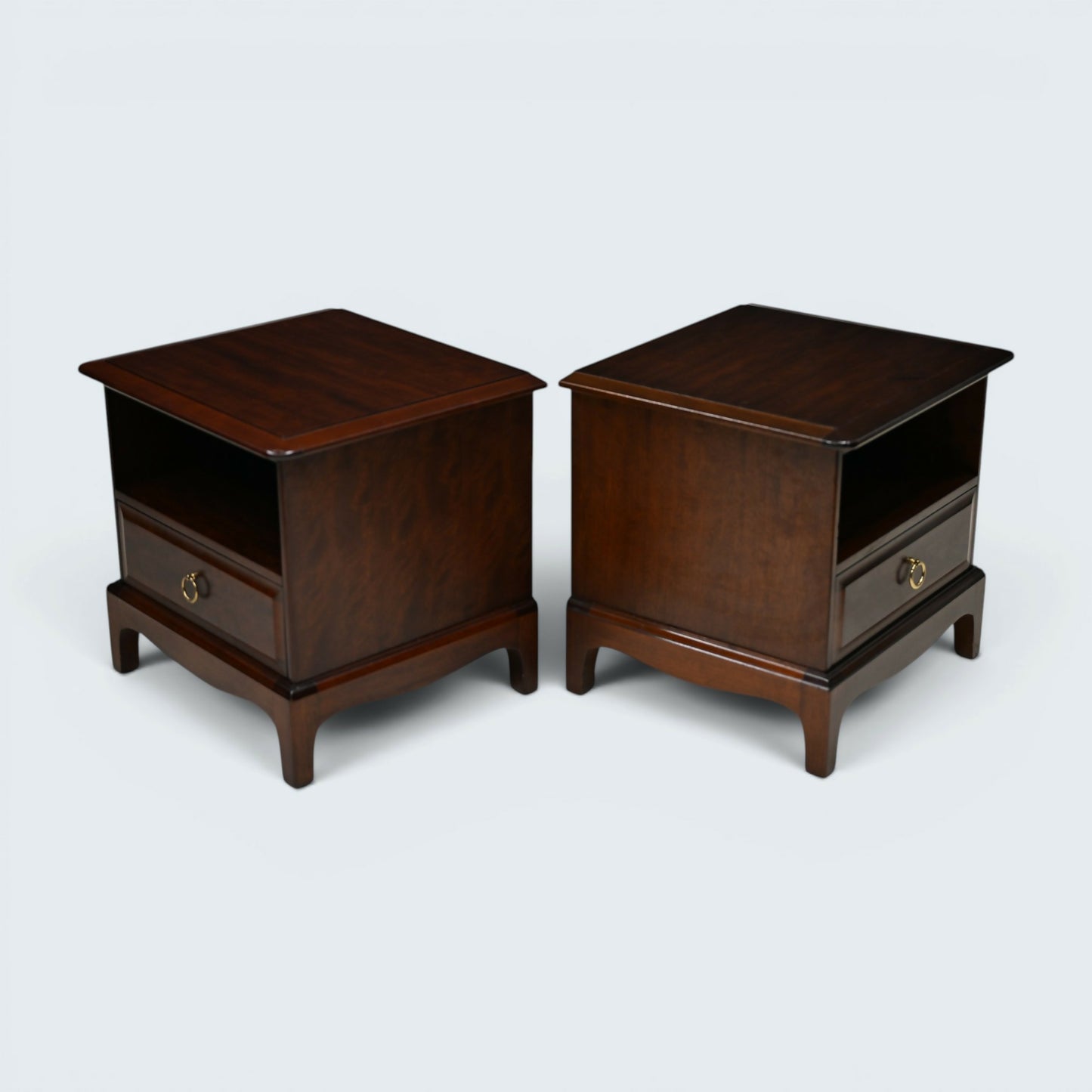 Pair of Stag Minstrel Bedside Cabinets Draw 2 In Set Drawer FREE UK Delivery