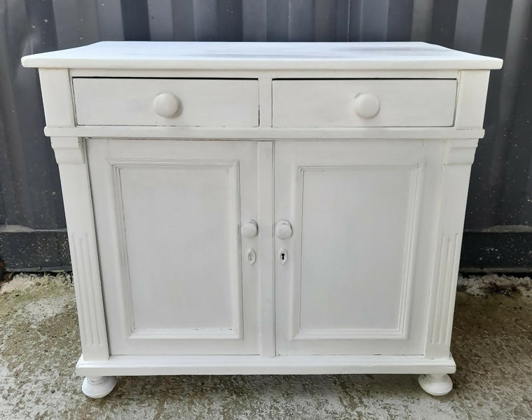 White Vintage Pine Cupboard