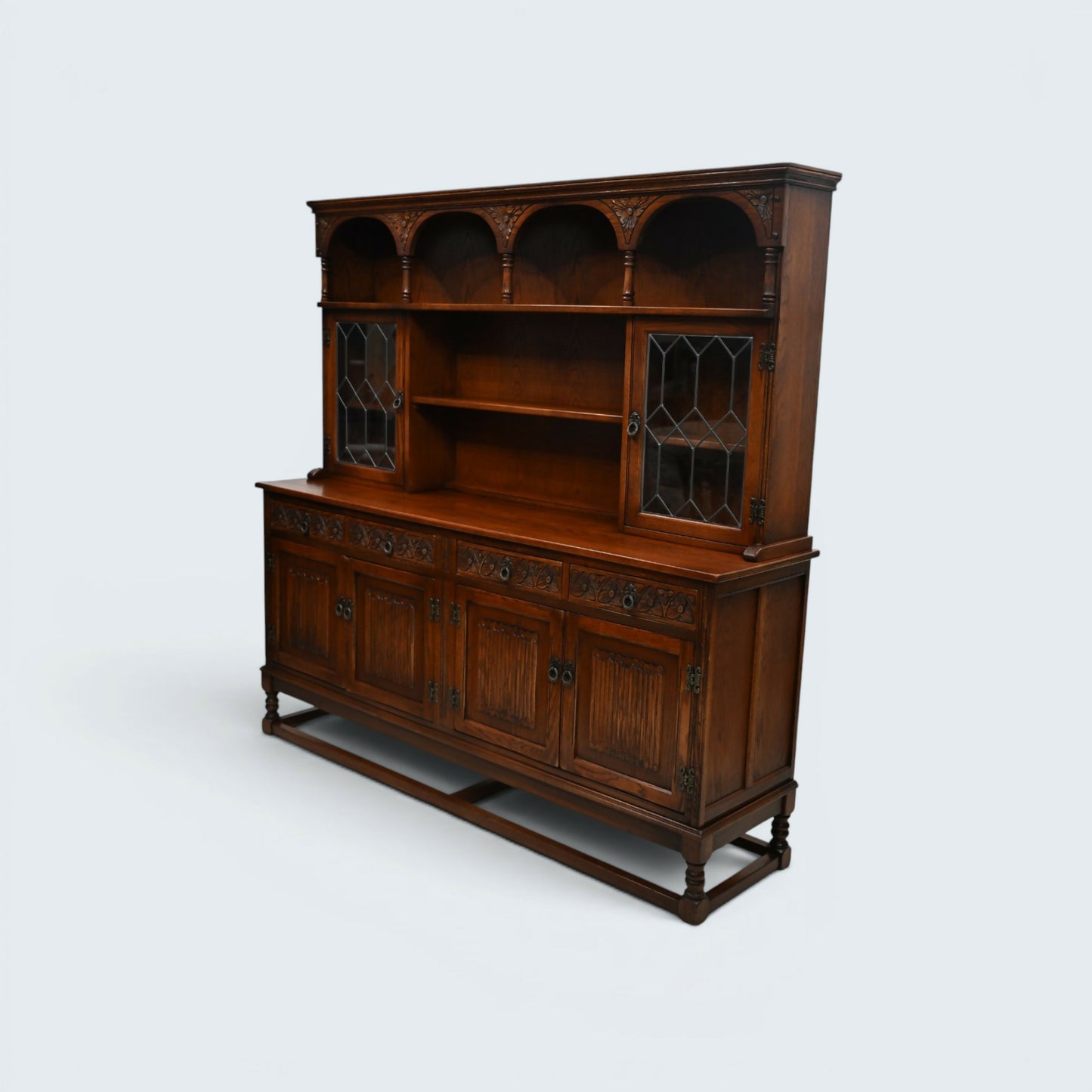 Old Charm Oak Dresser In Tudor Brown 6ft Wide Sideboard Display FREE Delivery*