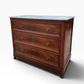 Antique Flame Mahogany Louis XVI Style Marble Top chest of drawers