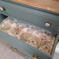 Vintage Chest Of 6 Drawers Sage Green Beautiful Bird Handles
