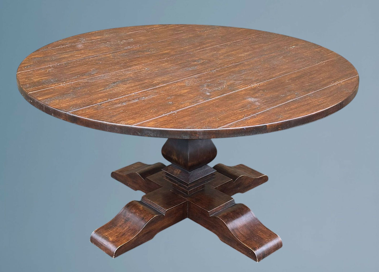 Rustic Circular Dining Table - Seats 6