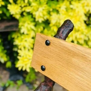 Garden Park Memorial Bench Cast Iron Oak