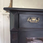 Antique Early 1900’s Mahogany Black Painted Display China Glazed Drinks Cabinet