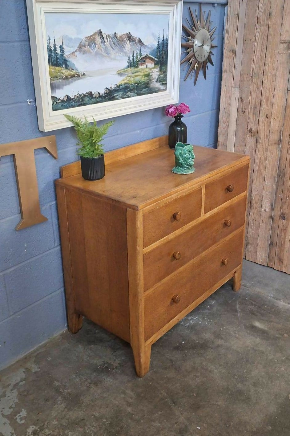 Chest of Drawers ~ oak ~ mid century ~ ex-Ministry of Defence