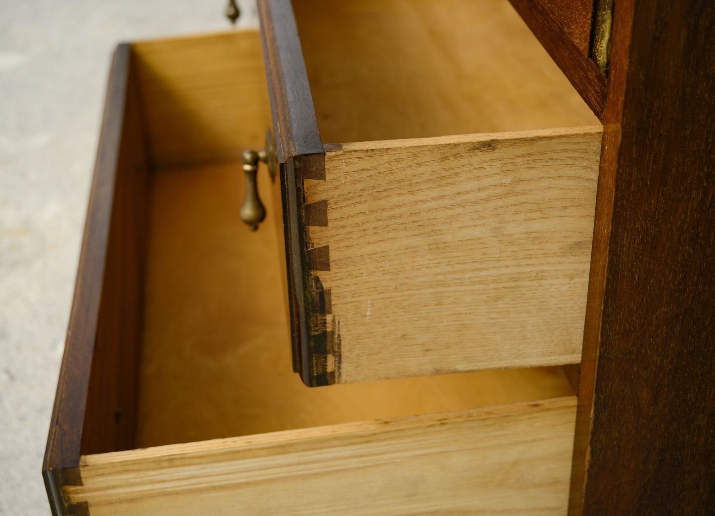 Mahogany Tallboy Cupboard with Drawers - Mid Century
