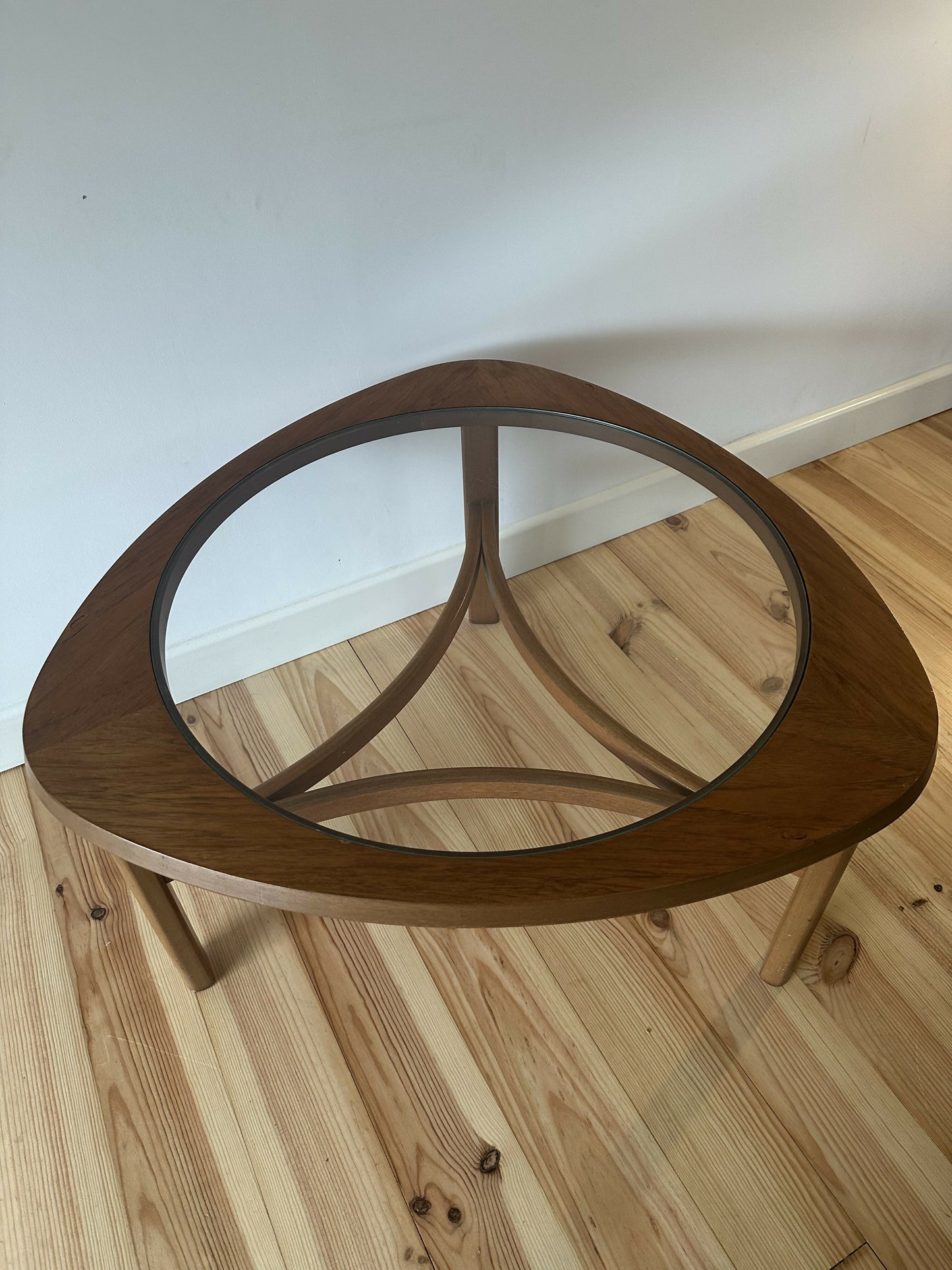 Mid Century Teak Astro Coffee Table Vintage Teak and Glass Table