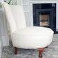 Antique Victorian Bedroom Chairs White Boucle- Newly Upholstered.