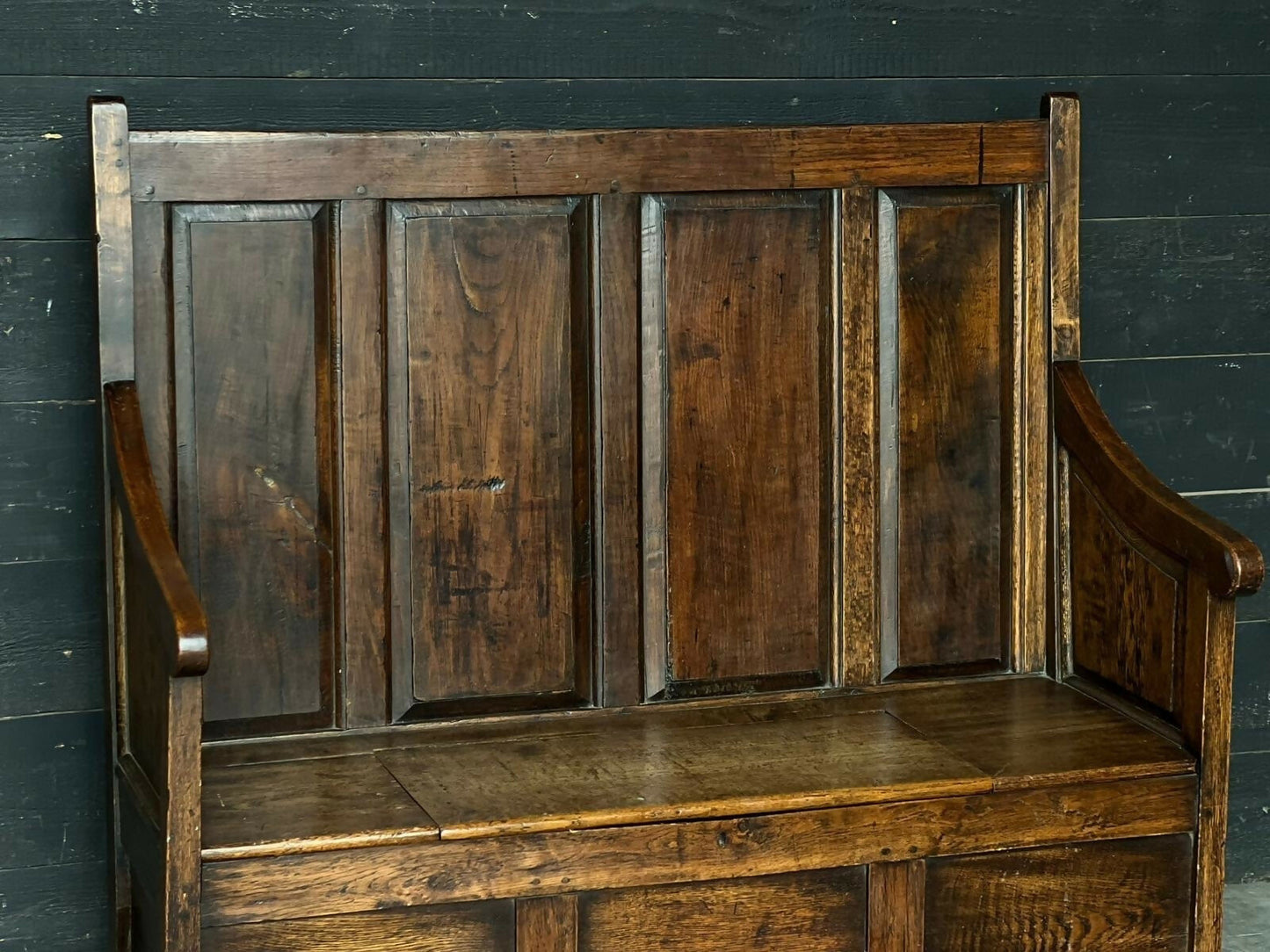 Antique Country Oak Bench, 1700s