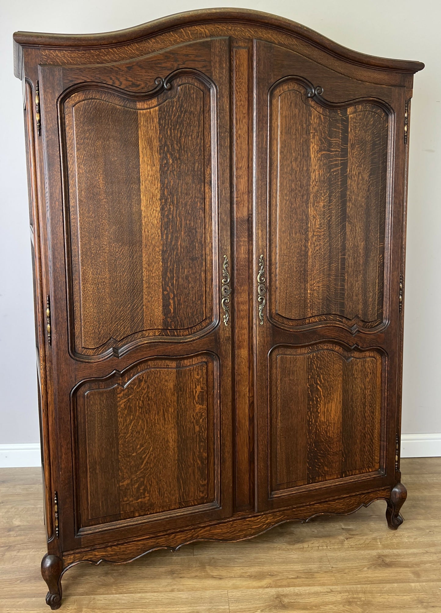 Wardrobe Antique French Louis XVI Style Oak Two Door Carved Armoire LOT 6464