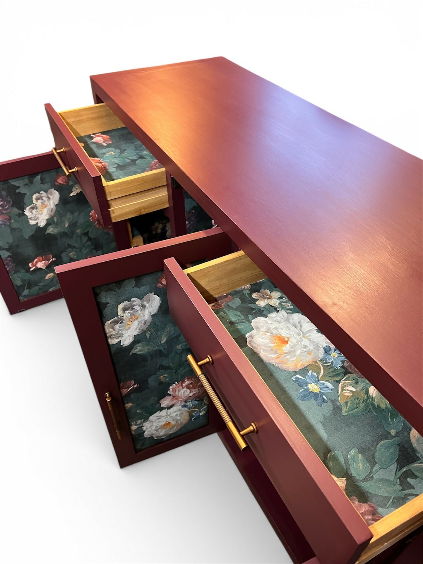Statement floral oak sideboard