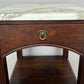 Bedside Table Antique French Style Marble Top Walnut Cabinet Nightstand LOT 6239