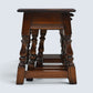 Old Charm Nest of 3 Tables Tudor Brown Finish Model 1494 FREE* UK Delivery