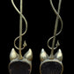 Pair of Antique Brass Fox Head Door Porters or Door Stops