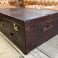 XXL Chestnut Brown Saddle Leather Reception Storage Trunk