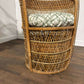 Vintage Wicker Bedroom Chair with Cushion
