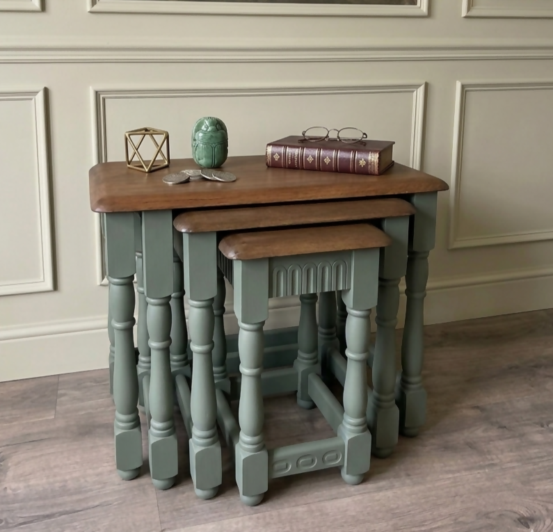 Vintage Old Charm Priory Collection Nest of Three Tables