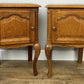 Pair of Bedside Tables Vintage French Louis Oak Nightstands Cabinets LOT 6307