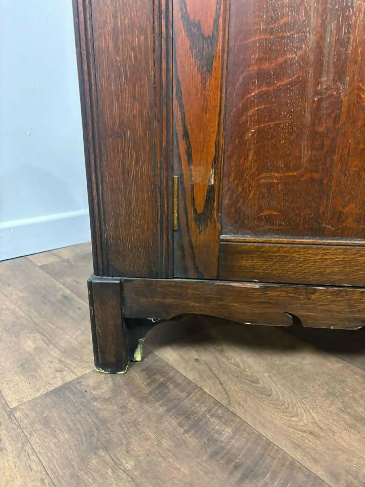 Vintage Priory Style Oak Double Wardrobe