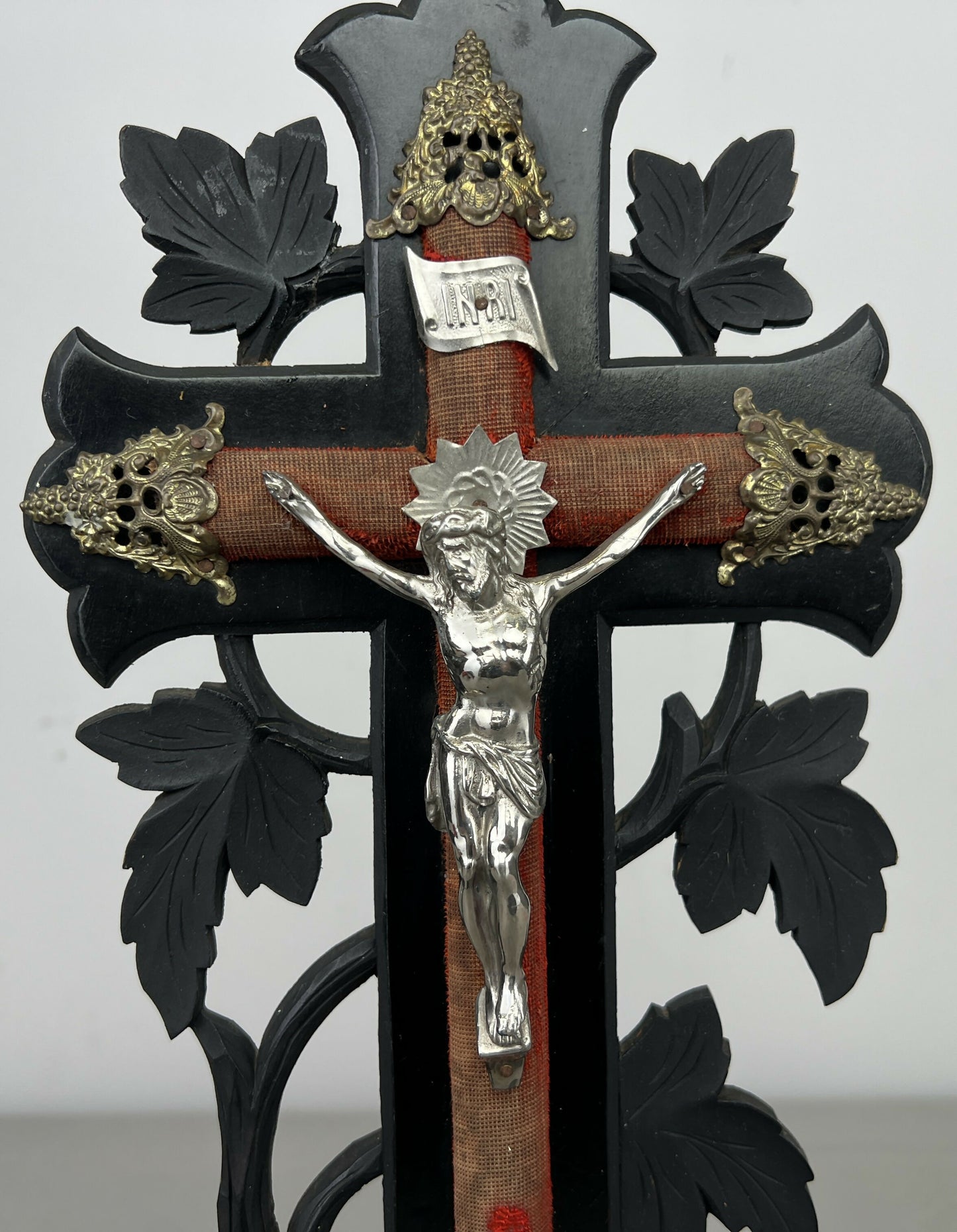 Crucifix Antique French Style Religious Ornate Cross Freestanding LOT 6440