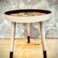 Upcycled Wooden Side End Table | Vintage Hand Painted Chic Bedside Plant Stand Pink & Purple