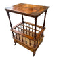 Antique 19th C Walnut Canterbury side table magazine rack.