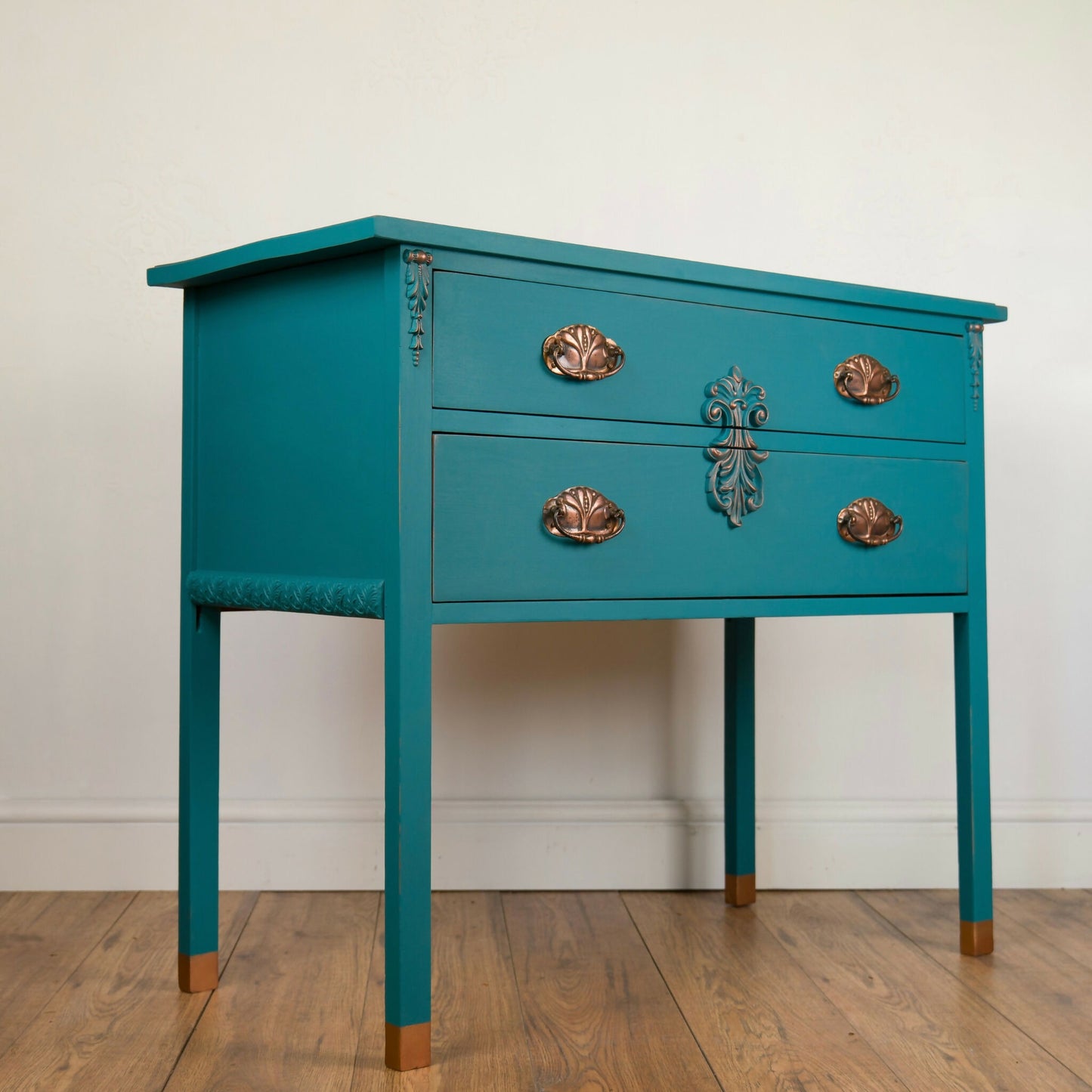 Vintage Upcycled Teal & Copper Chest of Drawers