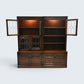 Old Charm Large Wall Unit Display Cabinet Bookcase Tudor Brown FREE UK Delivery