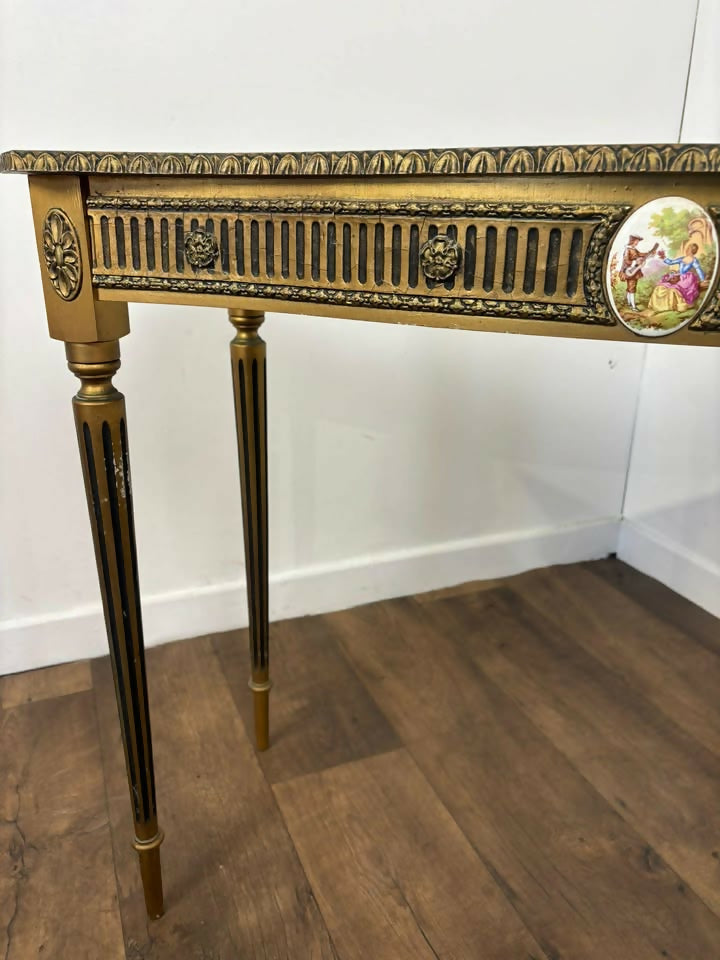 Vintage French Style Faux Marble Hall Table
