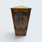 Old Charm Corner Display Cabinet with Leaded Glass Light Oak FREE UK Delivery*