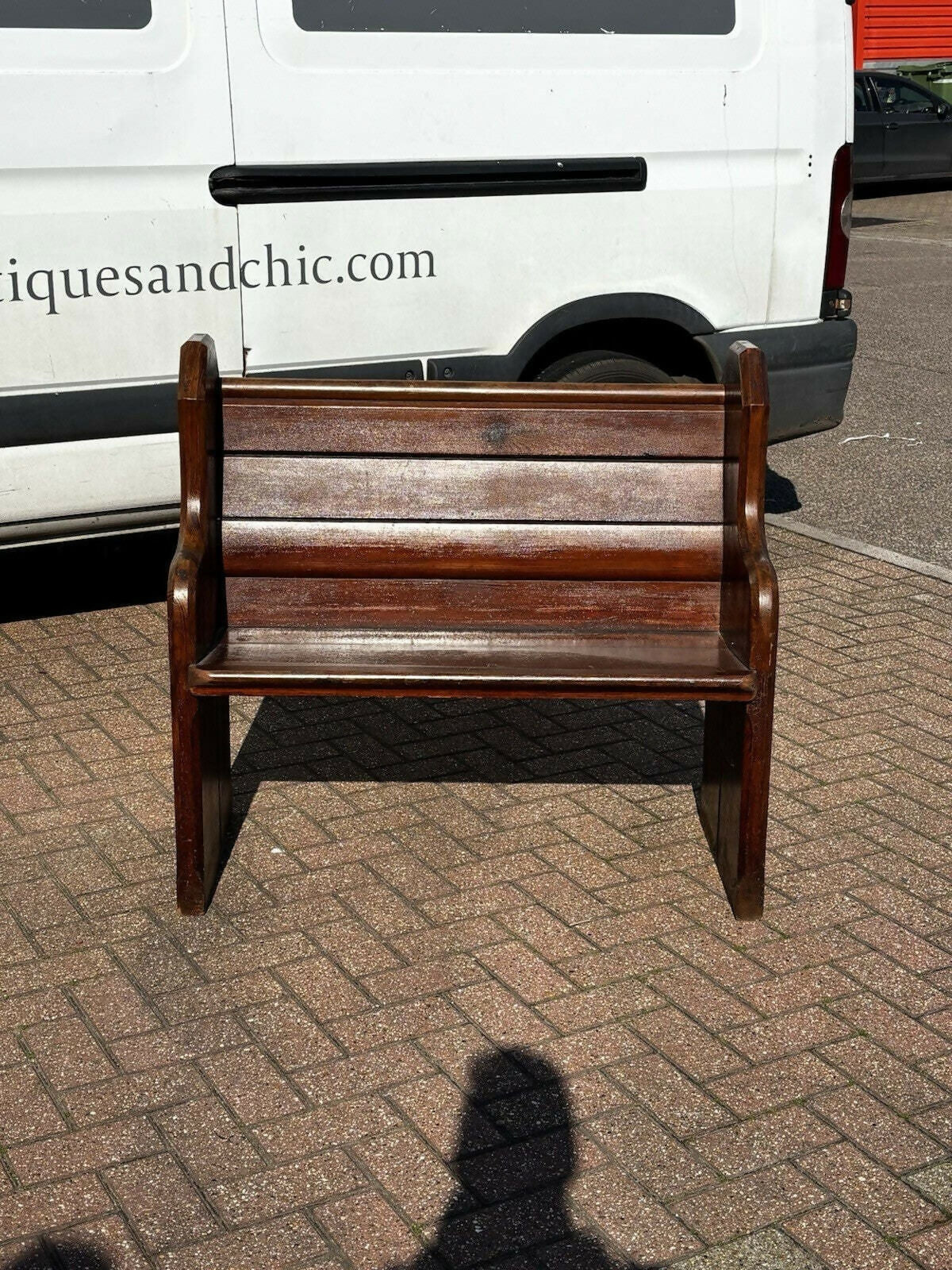 Small Vintage Victorian Pine Pew, 1800s
