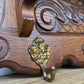 Coat Rack Vintage French Oak Wall Mounted 5 Hooks Carved Rack Hanger LOT 6294