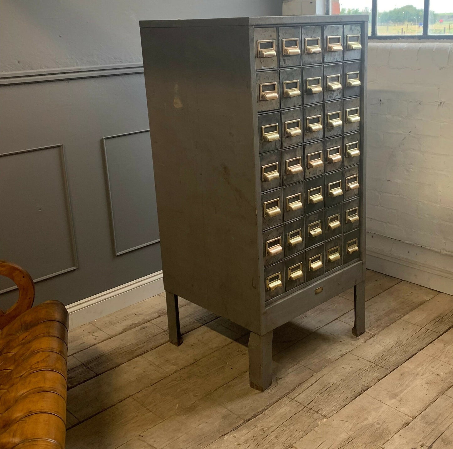 Vintage Industrial Draw Cabinet: Wine Bottle Holder Furniture