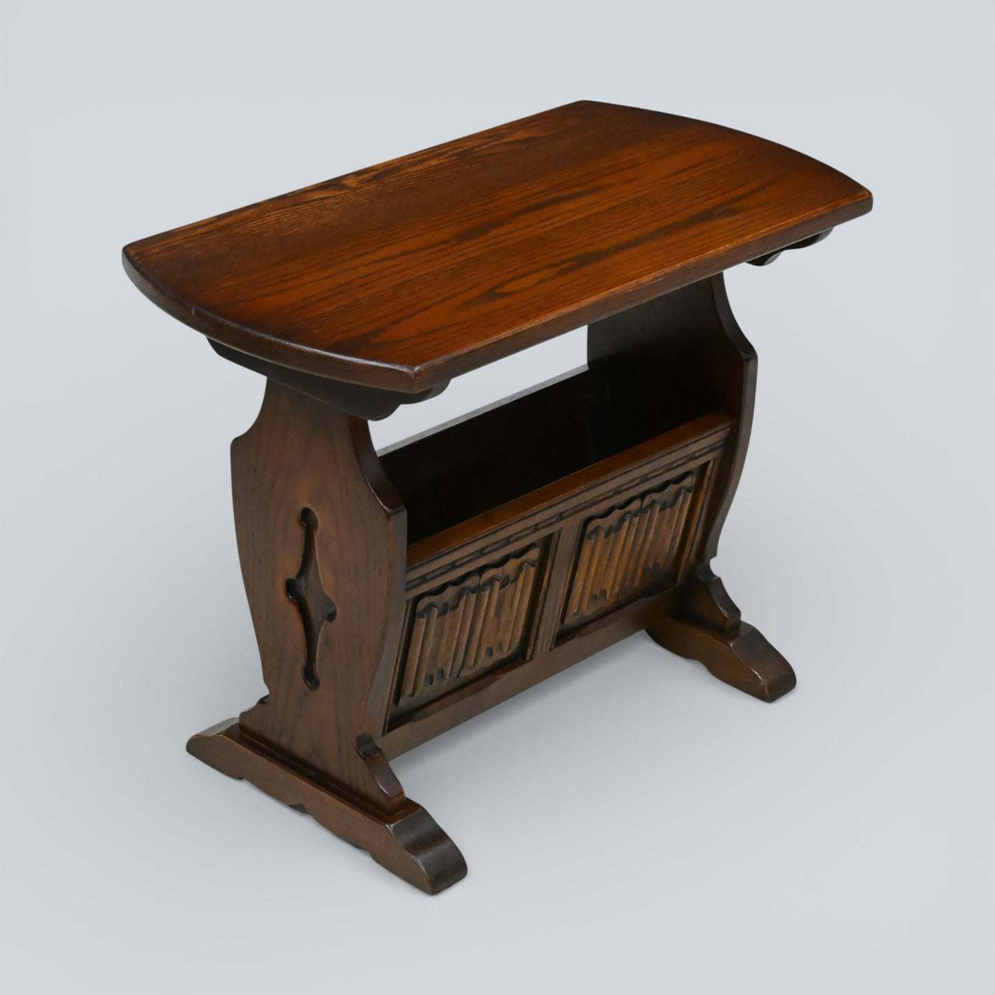 Old Charm Magazine Rack With Coffee Table Top In Tudor Brown FREE* UK Delivery
