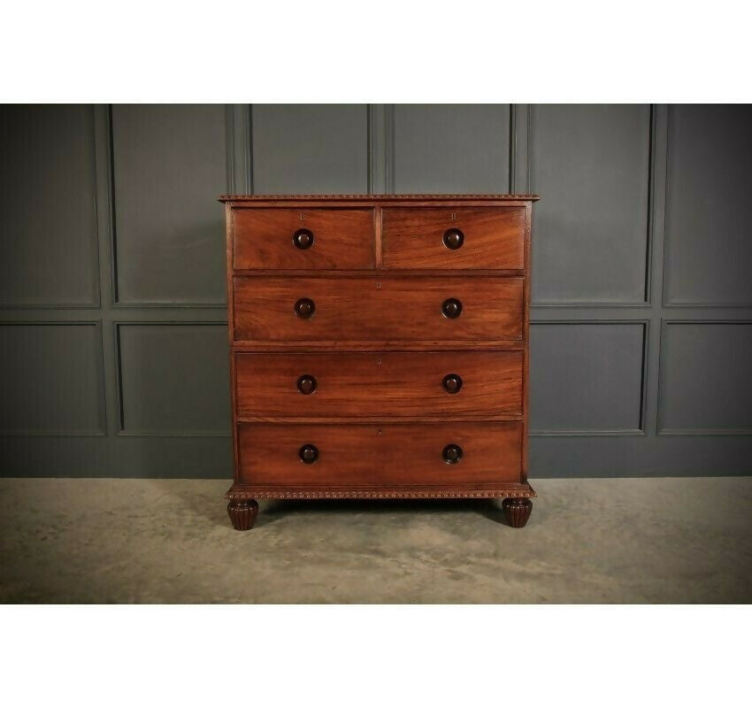 2 Piece Anglo Indian Military Vintage Chest Of Drawers