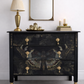Vintage chest of drawers in dark green and black