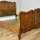 Bed Vintage French Louis XVI Oak Double Bed Frame Carved Headboard LOT 6379