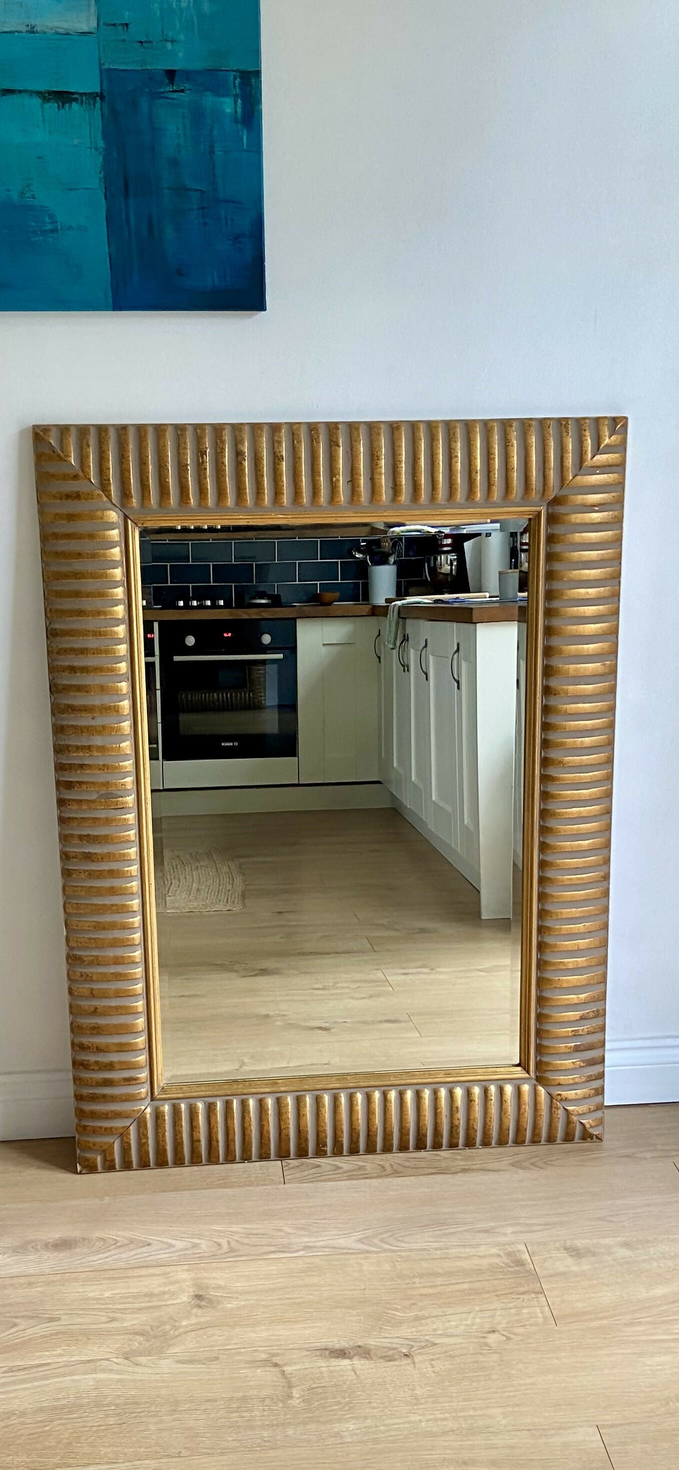 Vintage Mirror with Ornate Gold Frame.Inspired by Ancient Egyptian Art