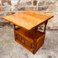 Rustic Solid Oak Side Table with Storage Cupboard