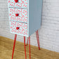 Cherry Cabinet, Blue Chest of Drawers, Bedside Table, Tallboy