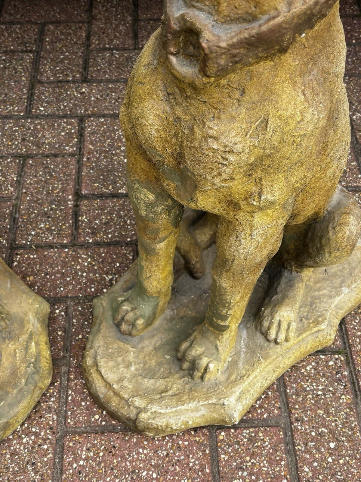 Life Size Pair Of Vintage Garden Dog Statues.