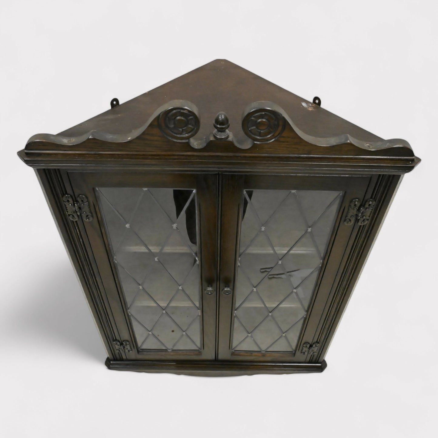 Old Charm Hanging Corner Display Cabinet Leaded Glass Model 1914 FREE Delivery. SBR10680/0907E