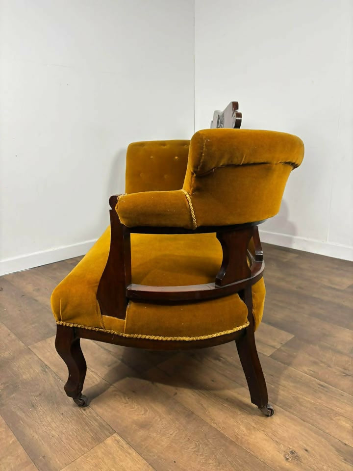 Edwardian Mahogany Framed Salon Settee