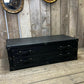 XL Black Leather 2 Drawer Coffee Table, End Table
