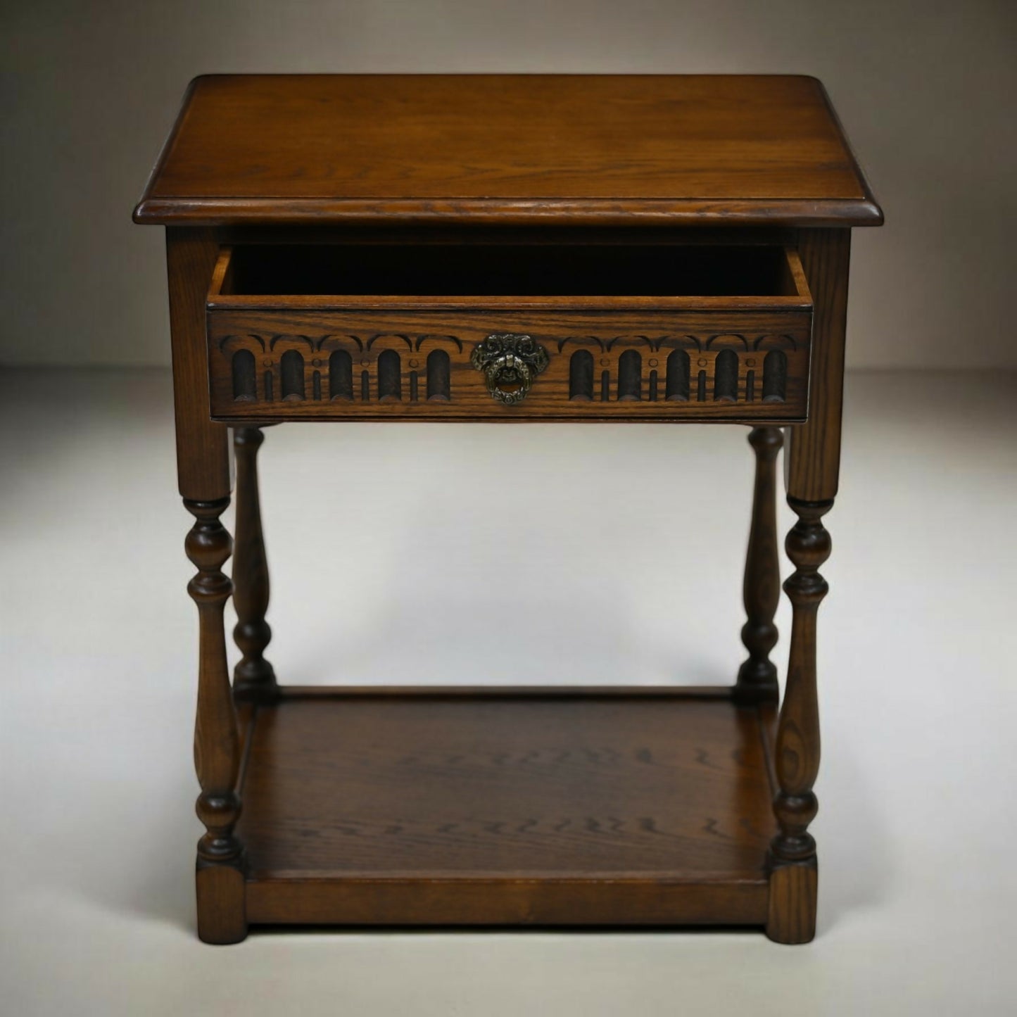 Old Charm Side Table Lamp Table Light Oak Finish With Drawer FREE UK Delivery
